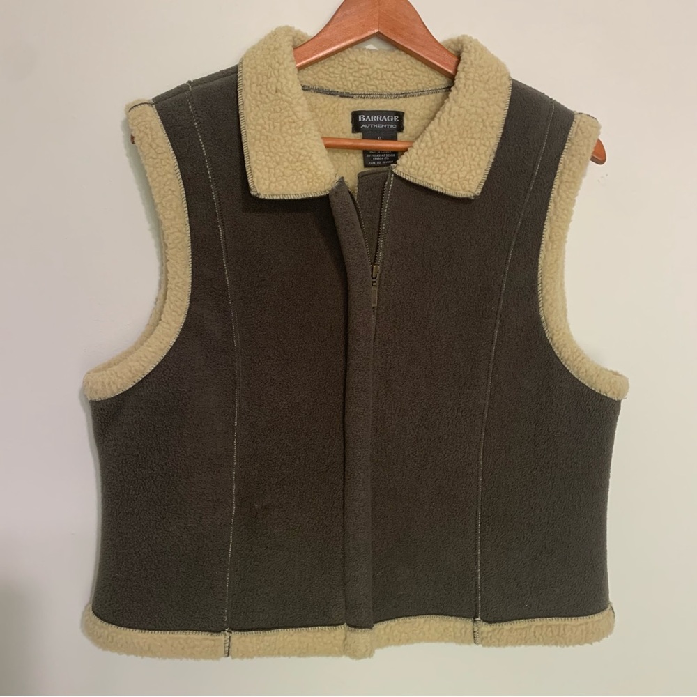 Barrage Authentic Brown And Tan Fleece Vest XL Outerwear